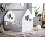 Pat-casuta Happy Babies House Heart L01 70x140 (White)