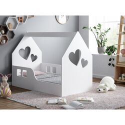Pat-casuta Happy Babies House Heart L01 70x140 (White)