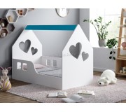 Pat-casuta Happy Babies House Heart L01 70x140 (White/Blue)