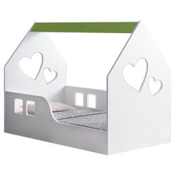 Кровать-домик Happy Babies House Heart L01 70x140 (White/Pastel Green) Thumb