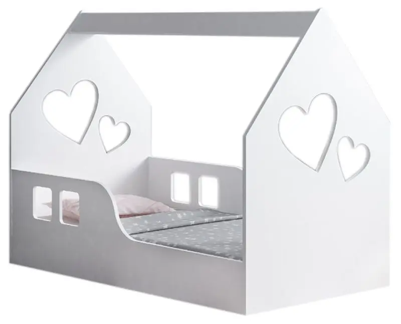 Кровать-домик Happy Babies House Heart L03 80x160 (White)