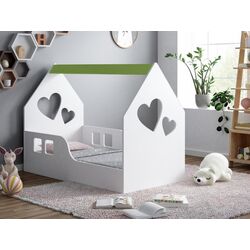 Кровать-домик Happy Babies House Heart L03 80x160 (White/Pastel Green)