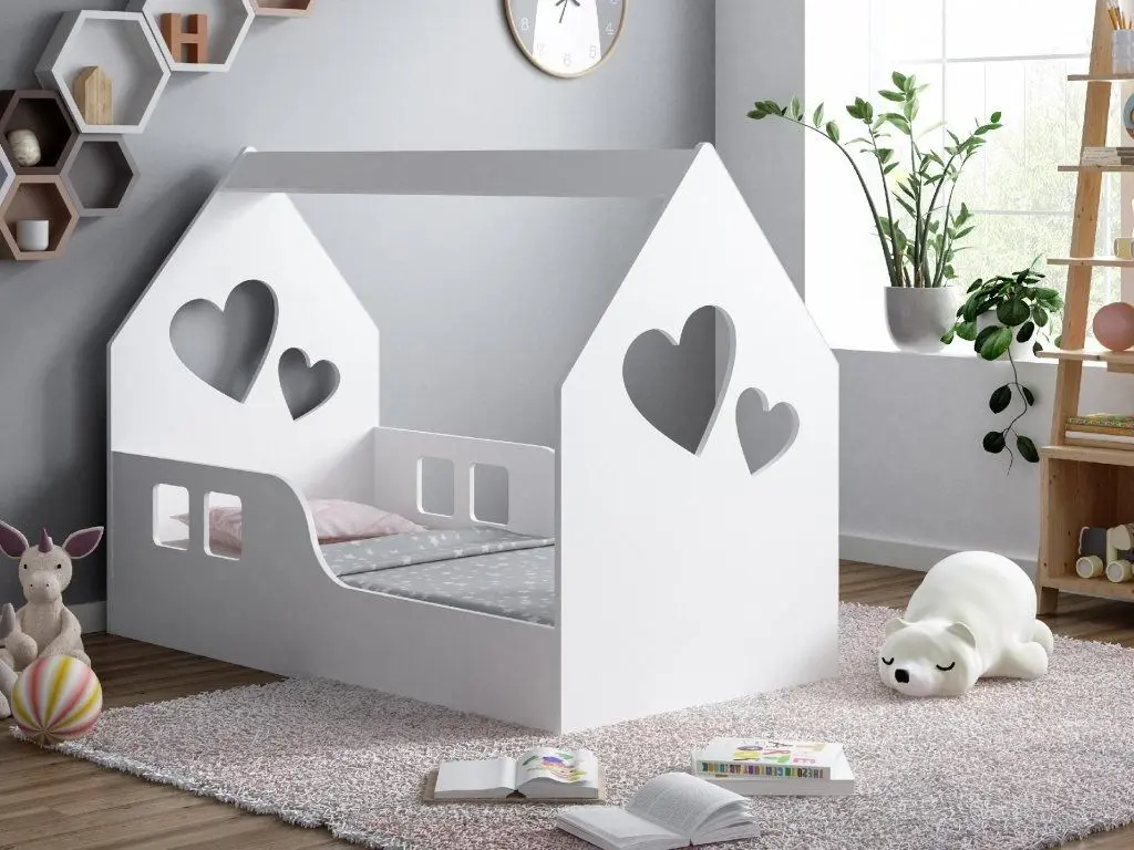 Кровать-домик Happy Babies House Heart L03 80x160 (White)