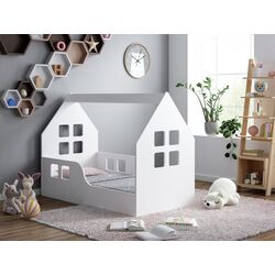Pat-casuta Happy Babies House Windows L03 80x160 (White)