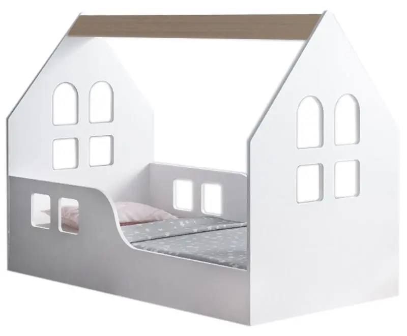 Кровать-домик Happy Babies House Windows L03 80x160 (White/Light Pear)
