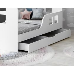 Pat casuta Happy Babies House Windows L04 cu sertar 80x160 (White) Thumb