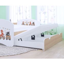 Pat Happy Babies Happy Animals And Cars retractabil 80x160 (White/Light Pear) Thumb