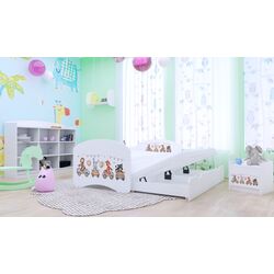 Кровать Happy Babies Happy Animals And Cars с выдвижной кроватью 90x180 (White)