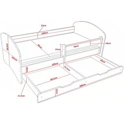 Кровать Happy Babies Happy Animals with Heart L08 с ящиком 90x190 (White) Thumb