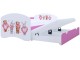 Pat Happy Babies Happy Animals with Heart cu pat retractabil 80x160 (White/Pink)