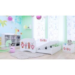 Pat Happy Babies Happy Animals with Heart cu pat retractabil 90x180 (White)