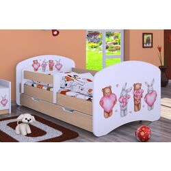 Кровать Happy Babies Happy Animals with Hearts L02 с ящиком 70x140 (White/Light Pear) Thumb