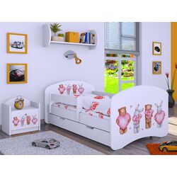 Кровать Happy Babies Happy Animals with Hearts L06 с ящиком 90x180 (White)