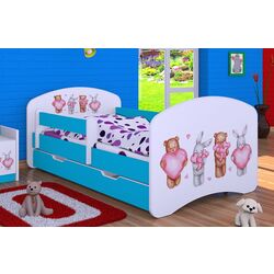 Pat Happy Babies Happy Animals with Hearts L06 cu sertar 90x180 (White/Blue) Thumb