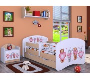 Pat Happy Babies Happy Animals with Hearts L06 cu sertar 90x180 (White/Light Pear)