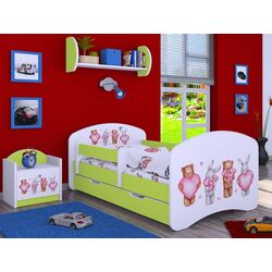 Pat Happy Babies Happy Animals with Hearts L06 cu sertar 90x180 (White/Pastel Green)