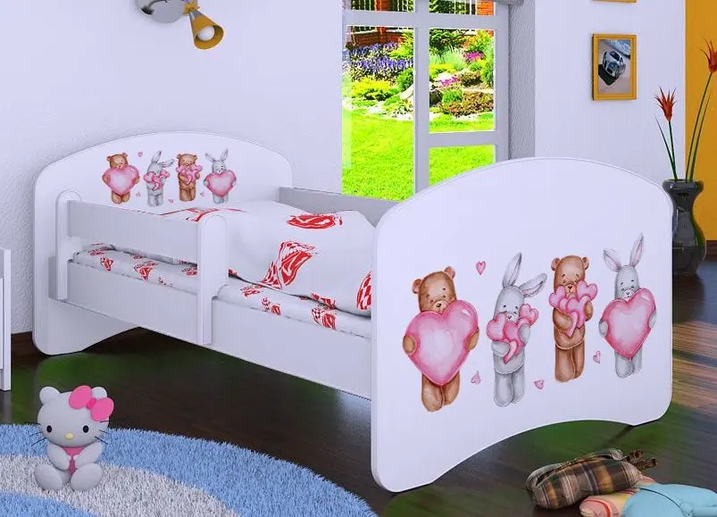 Pat Happy Babies Happy Animals with Hearts L07 90x190 (White)