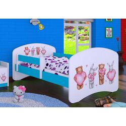 Кровать Happy Babies Happy Animals with Hearts L07 90x190 (White/Blue) Thumb