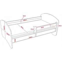 Кровать Happy Babies Happy Animals with Hearts L07 90x190 (White/Pink) Thumb