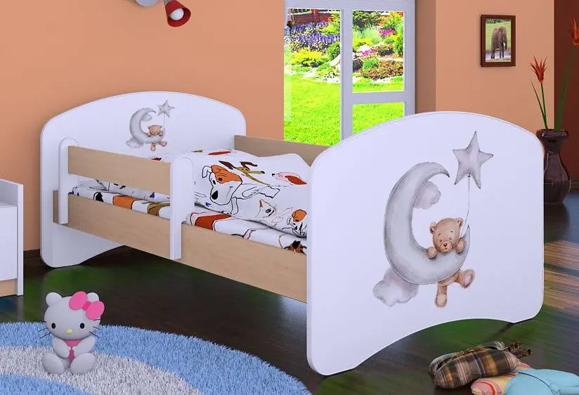 Pat Happy Babies Happy Bear and Moon L03 80x160 (White/Light Pear)