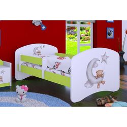 Pat Happy Babies Happy Bear and Moon L03 80x160 (White/Pastel Green) Thumb