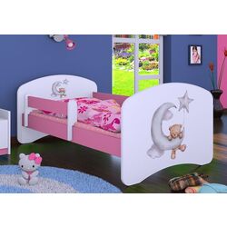 Pat Happy Babies Happy Bear and Moon L03 80x160 (White/Pink) Thumb