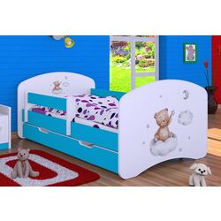 Pat Happy Babies Happy Bear On Cloud L06 cu sertar 90x180 (White/Blue) Thumb