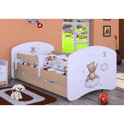 Pat Happy Babies Happy Bear On Cloud L06 cu sertar 90x180 (White/Light Pear) Thumb