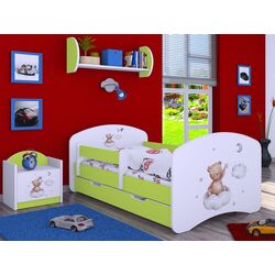 Pat Happy Babies Happy Bear On Cloud L06 cu sertar 90x180 (White/Pastel Green)