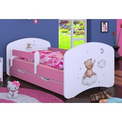 Pat Happy Babies Happy Bear On Cloud L06 cu sertar 90x180 (White/Pink) Thumb