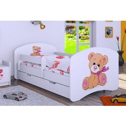 Кровать Happy Babies Happy Bear with Bow L04 с ящиком 80x160 (White) Thumb
