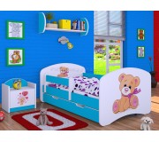 Pat Happy Babies Happy Bear with Bow L04 cu sertar 80x160 (White/Blue)