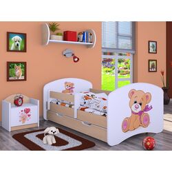 Pat Happy Babies Happy Bear with Bow L04 cu sertar 80x160 (White/Light Pear)