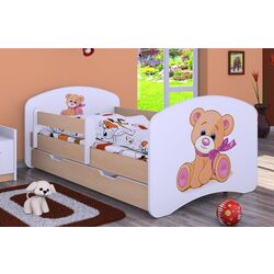 Pat Happy Babies Happy Bear with Bow L04 cu sertar 80x160 (White/Light Pear) Thumb