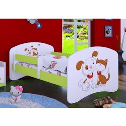 Pat Happy Babies Happy Dog and Cat L03 80x160 (White/Pastel Green) Thumb