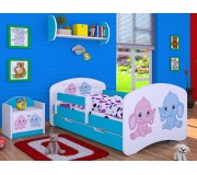 Pat Happy Babies Happy Elephants L04 cu sertar 80x160 (White/Blue)