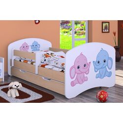 Pat Happy Babies Happy Elephants L04 cu sertar 80x160 (White/Light Pear) Thumb