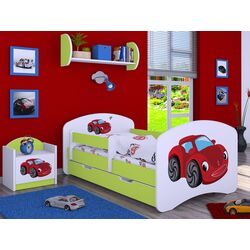 Кровать Happy Babies Happy Fairy Car L02 с ящиком 70x140 (White/Pastel Green)