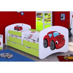 Кровать Happy Babies Happy Fairy Car L02 с ящиком 70x140 (White/Pastel Green) Thumb