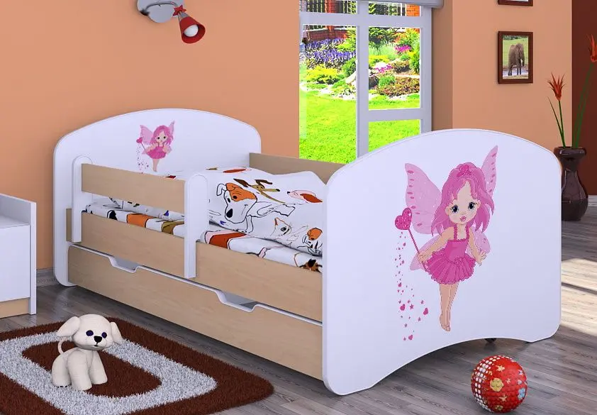 Pat Happy Babies Happy Fairy L02 cu sertar 70x140 (White/Light Pear)