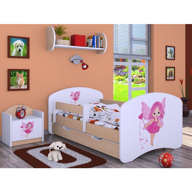 Кровать Happy Babies Happy Fairy L02 с ящиком 70x140 (White/Light Pear)