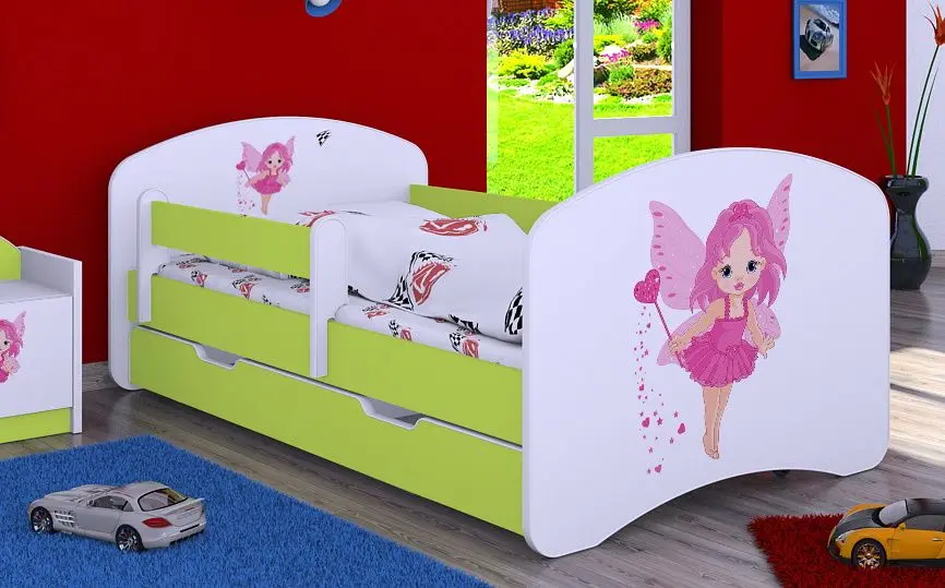 Pat Happy Babies Happy Fairy L02 cu sertar 70x140 (White/Pastel Green)