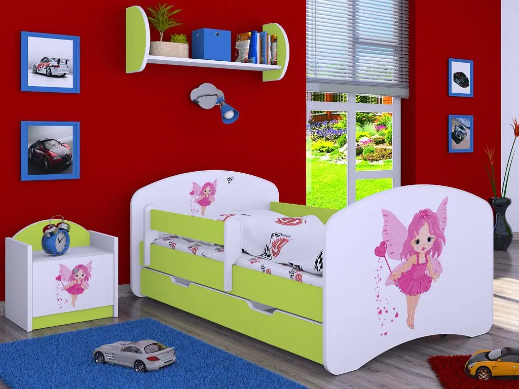 Pat Happy Babies Happy Fairy L02 cu sertar 70x140 (White/Pastel Green)