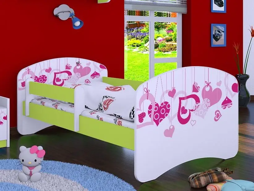 Pat Happy Babies Happy Falling Hearts L07 90x190 (White/Pastel Green)