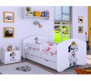 Pat Happy Babies Happy Fire Dog L04 cu sertar 80x160 (White)