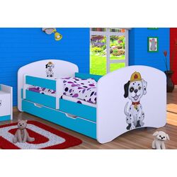 Pat Happy Babies Happy Fire Dog L04 cu sertar 80x160 (White/Blue) Thumb