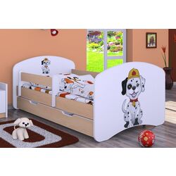 Кровать Happy Babies Happy Fire Dog L04 с ящиком 80x160 (White/Light Pear) Thumb