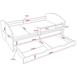 Pat Happy Babies Happy Fire Dog L04 cu sertar 80x160 (White/Pink) Thumb