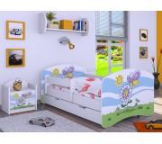 Pat Happy Babies Happy Flower And Butterfly L08 cu sertar 90x190 (White)