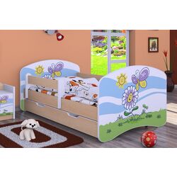 Pat Happy Babies Happy Flower And Butterfly L08 cu sertar 90x190 (White/Light Pear) Thumb